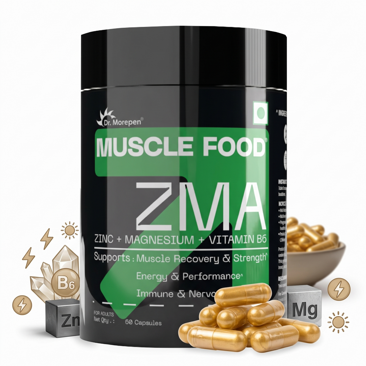 Muscle Food ZMA ZINC +MAGNESIUM + VITAMIN B6